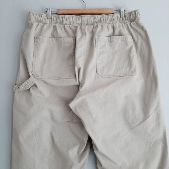 OLD NAVY | Utility Pull-On Elastic Waist Casual Crop Pants Beige Sz XL Flawed - Picture 6 of 12